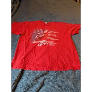 Vintage Y2K Distressed Faded Elvis T Shirt red size XXL